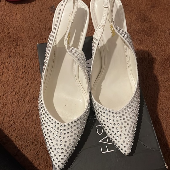 Fashion nova bedazzled heels worn once - Picture 2 of 6
